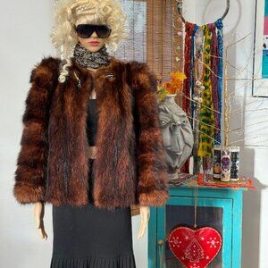 Vintage 40's Fox? Fur Cropped Jacket/Coat~S/M